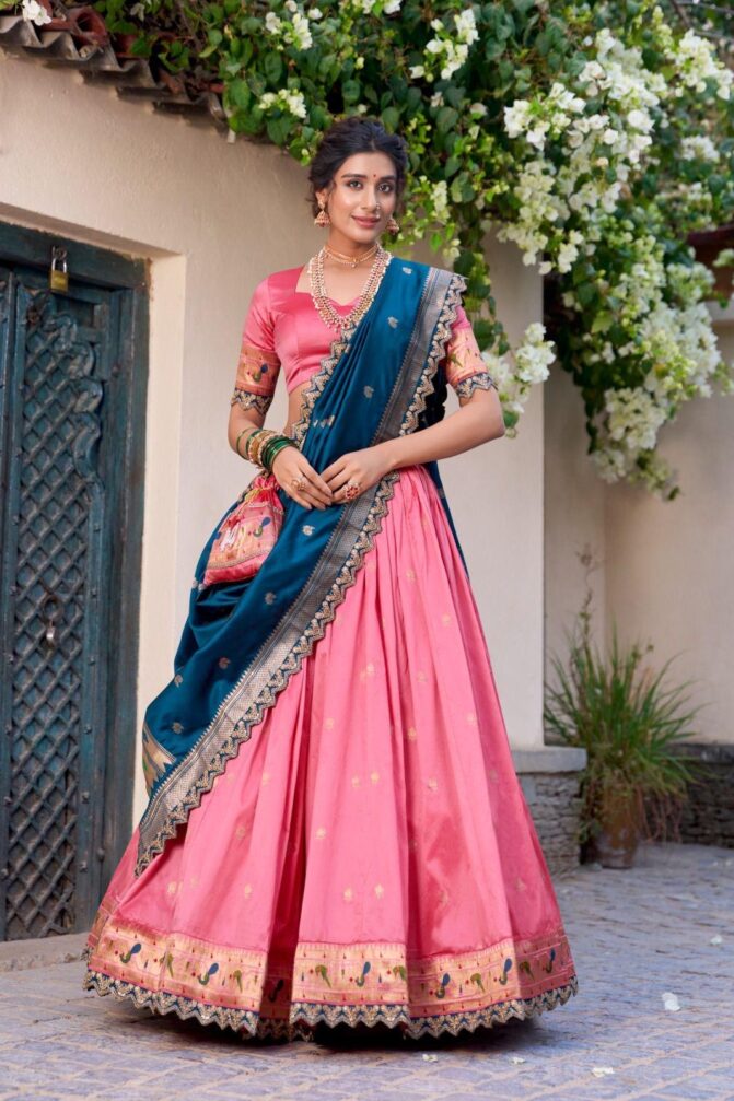Light Blue & Pink Lehenga