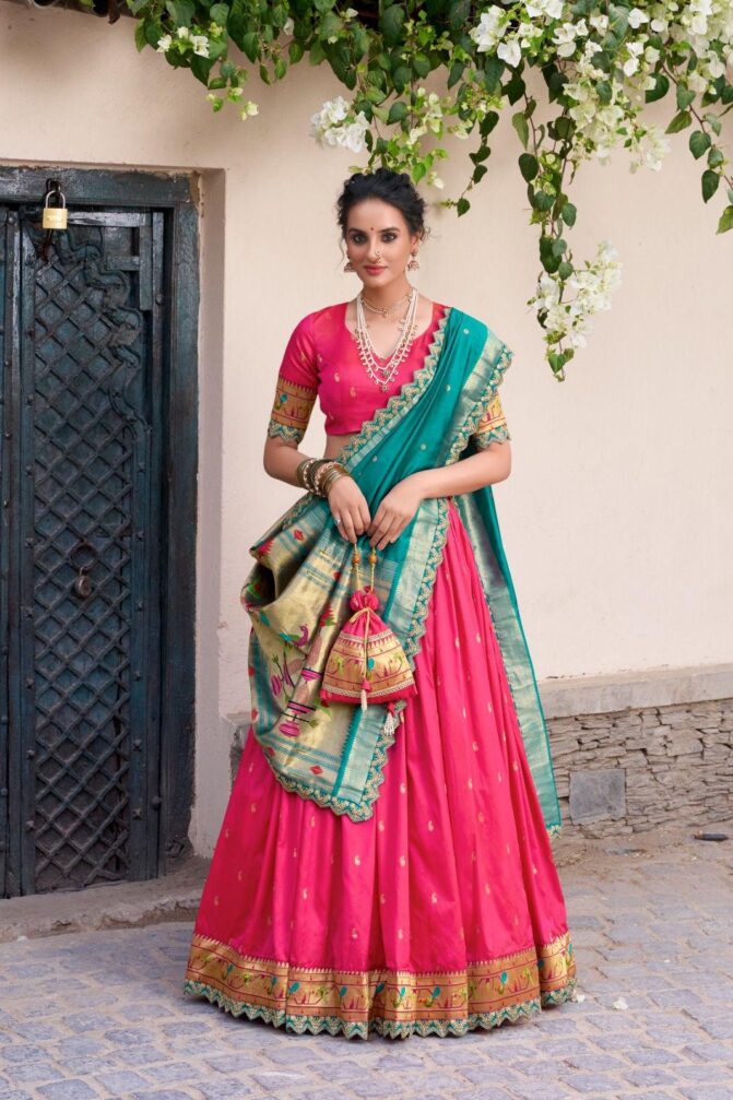 Light Pink & Green Lehenga