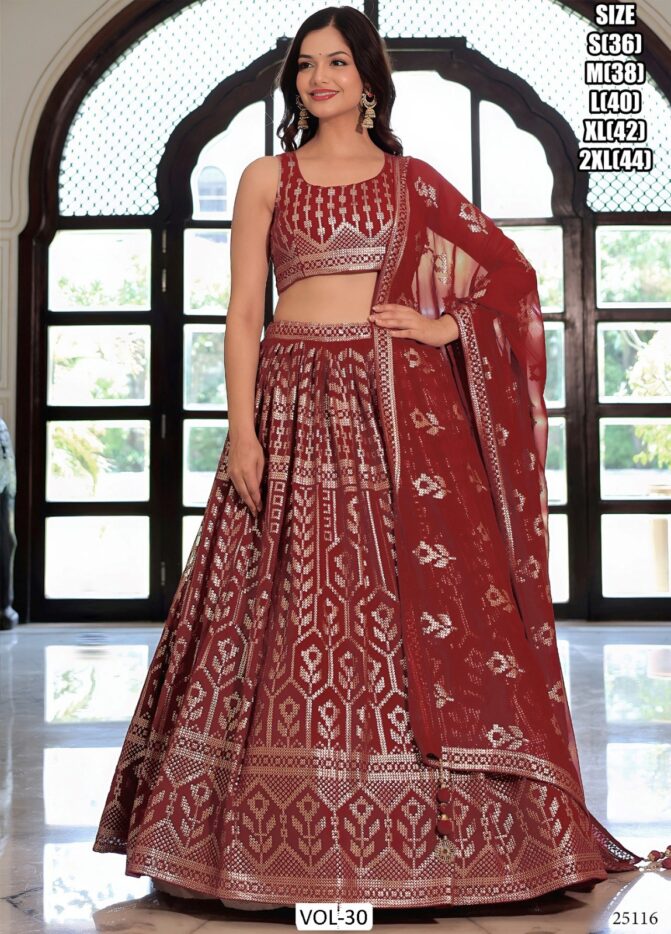Red Stylish Lehenga