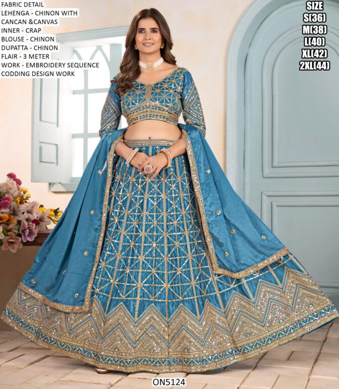 Sky Blue Light Blue Lehenga