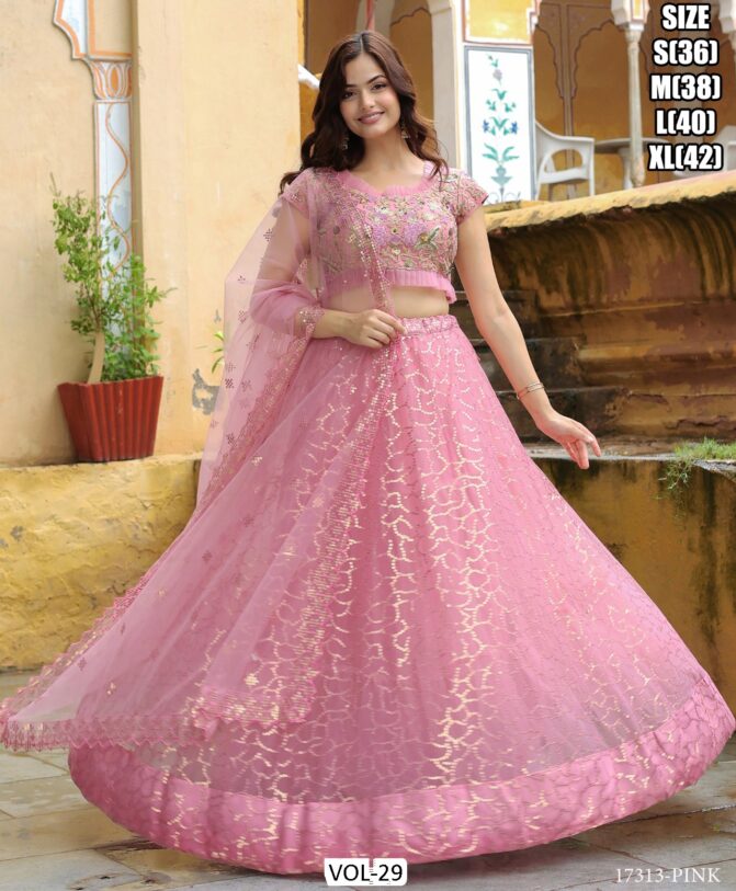 Light Pink Stylish Lehenga
